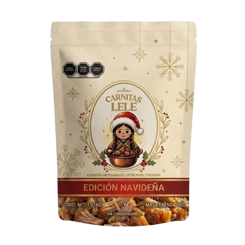 Carnitas Lele  1 kg Edición Navideña Beige