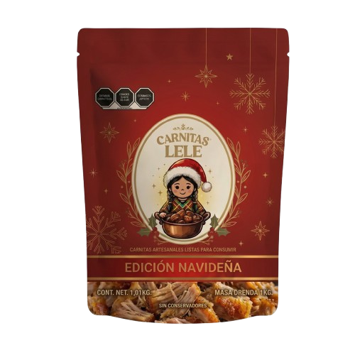 Carnitas LELE 1 kg  Edición Navideña Roja